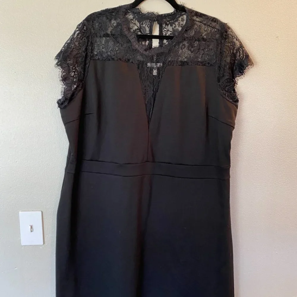 Maurices Lace Inset Ponte Dress Black - Picture 7 of 10